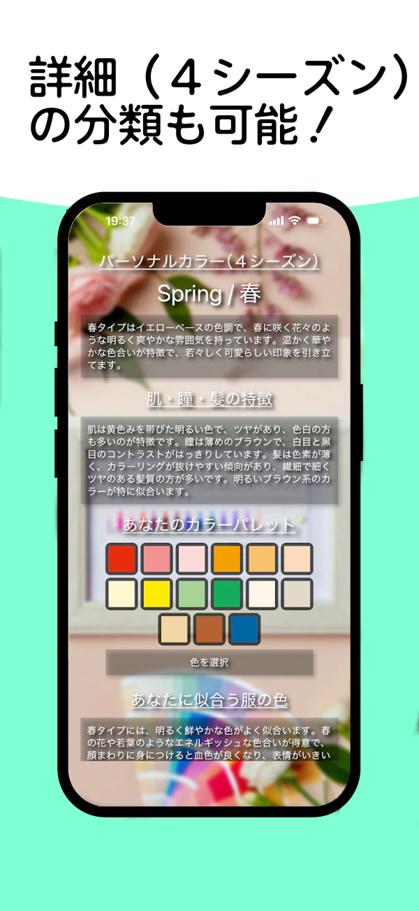 写真で簡単！イエベブルベ判定の画面 4